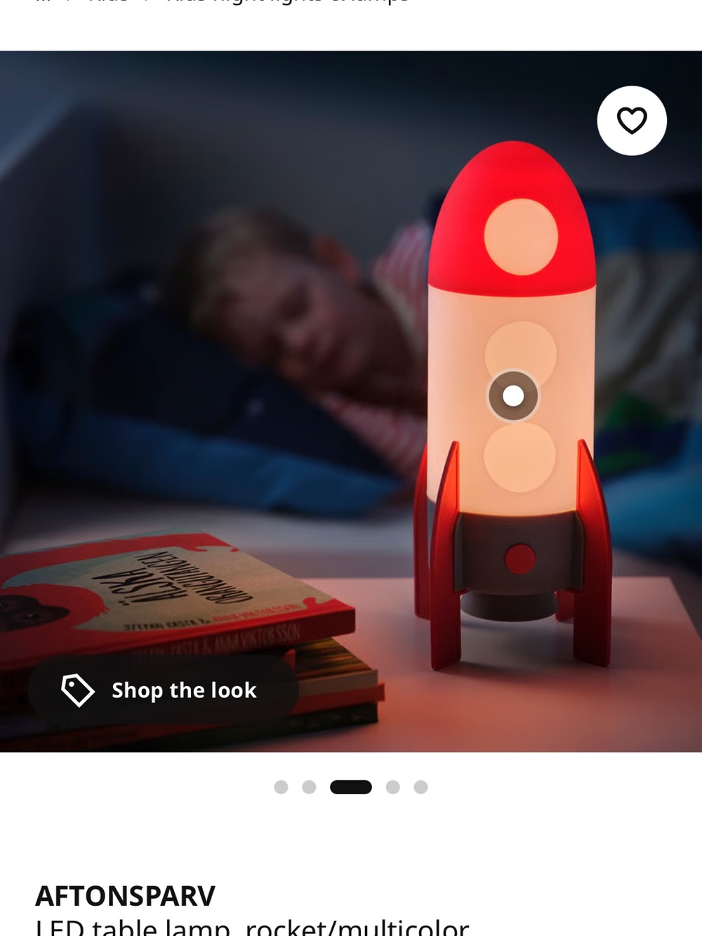IKEA Red and White Rocket Night Lamp - Picture 2 of 10